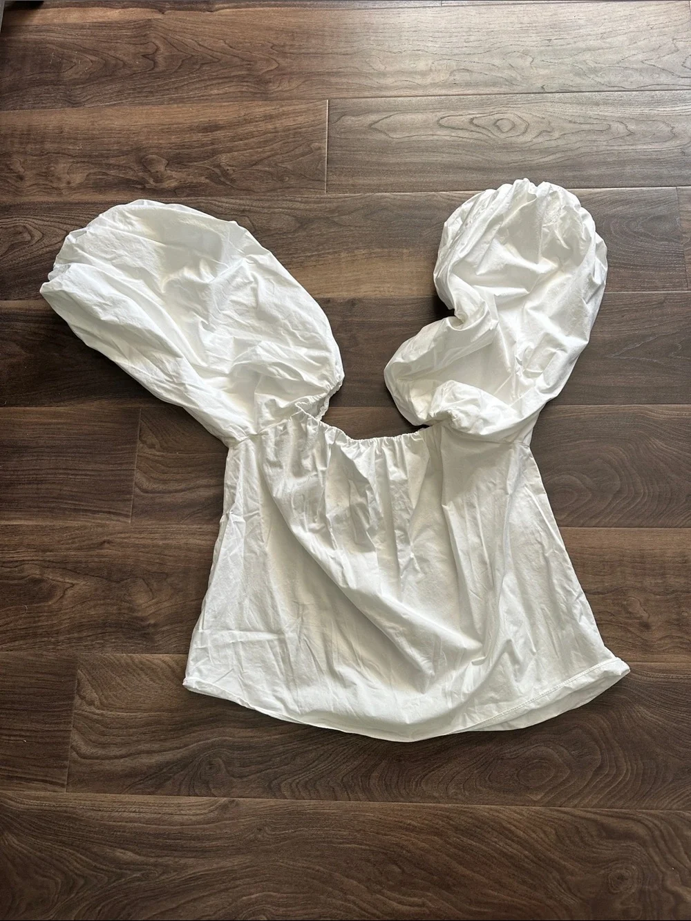 Women's White Puff Sleeve Off-Shoulder Top